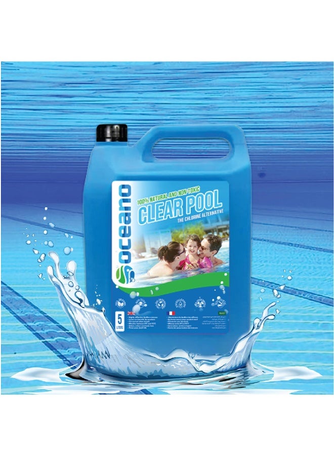بيوناتورا بديل الكلور الطبيعي لحمامات السباحة والمنتجعات الصحية من أوشينو كلير بول، مبيد طحالب ومنظف غير سام وصديق للبيئة، آمن للأطفال والحيوانات الأليفة، محلول معالجة المياه - Image 5