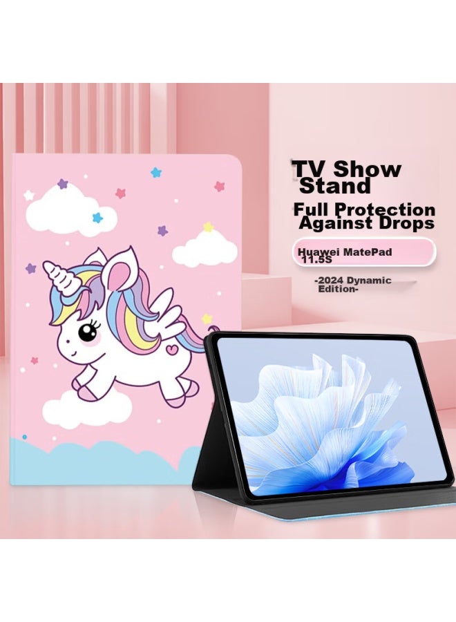 Sehan Shihan Compatible With Huawei Matepad 11.5s Case Model, 11.5-inch Dynamic/soft Light Version, Full Protection Anti-drop Tablet Computer Case, Colorful Cartoon Unicorn Design - Image 1