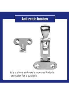SYOSI Boat Anti-Rattle Latch, 2pcs 316 Stainless Steel Universal Lockable Hold down Clamp Latch, Solid Construction, Marine Grade Hatch Hardware Fasteners with Screws  - Image 5