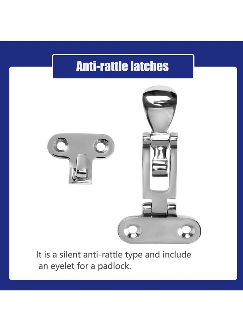 SYOSI Boat Anti-Rattle Latch, 2pcs 316 Stainless Steel Universal Lockable Hold down Clamp Latch, Solid Construction, Marine Grade Hatch Hardware Fasteners with Screws  - Image 5