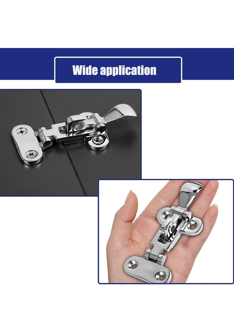 SYOSI - Boat Anti-Rattle Latch, 2pcs 316 Stainless Steel Universal Lockable Hold down Clamp Latch, Solid Construction, Marine Grade Hatch Hardware Fasteners with Screws - Image 1