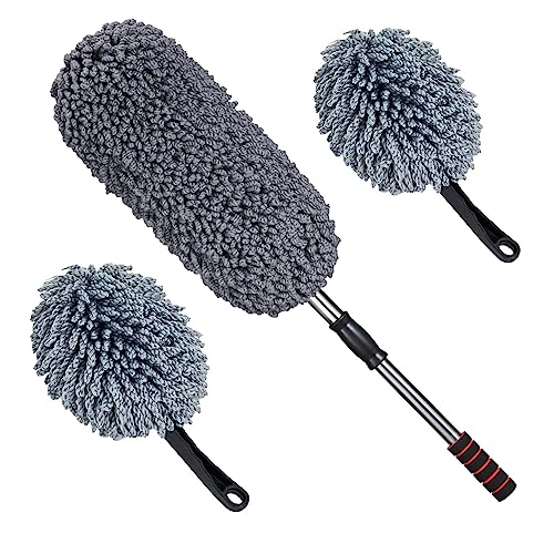 IPELY 3 Pack Large Microfiber Car Duster Exterior Scratch Free with Extendable, Car Duster Interior Multipurpose dust Cleaning - Image 1