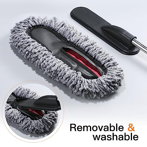 IPELY 3 Pack Large Microfiber Car Duster Exterior Scratch Free with Extendable, Car Duster Interior Multipurpose dust Cleaning - Image 3