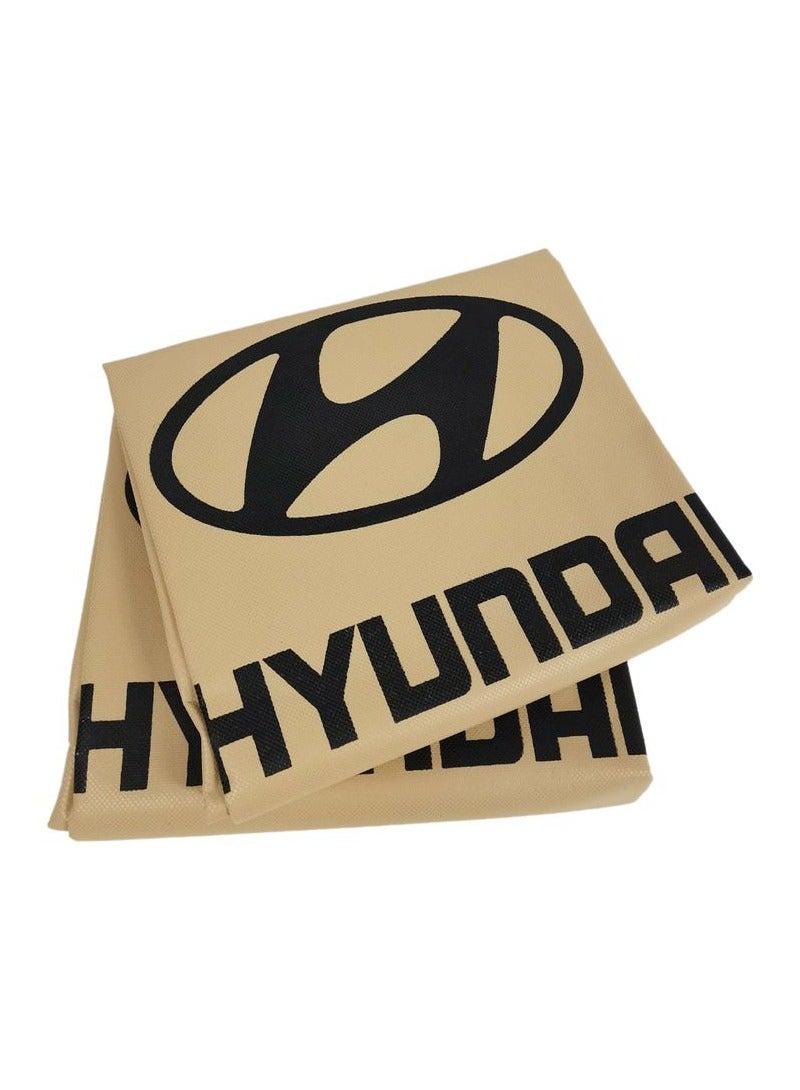 HYUNDAI 2Pcs Set Car Seat Cover High Quality Universal Car Seat Dust Dirt Protection Cover Extra Protection For Your Seat Beige - Image 1