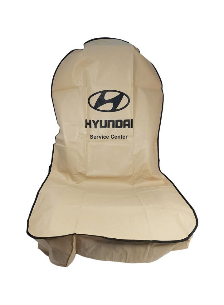 HYUNDAI 2Pcs Set Car Seat Cover High Quality Universal Car Seat Dust Dirt Protection Cover Extra Protection For Your Seat Beige - Image 3