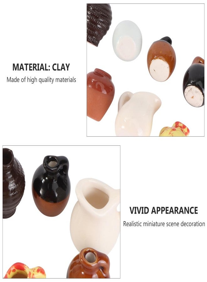 TOYANDONA Mini Vase Set in Multiple Styles Ceramic Miniature Vase for Mini Scene Decor Elegant House Adornment Random Style - Image 3