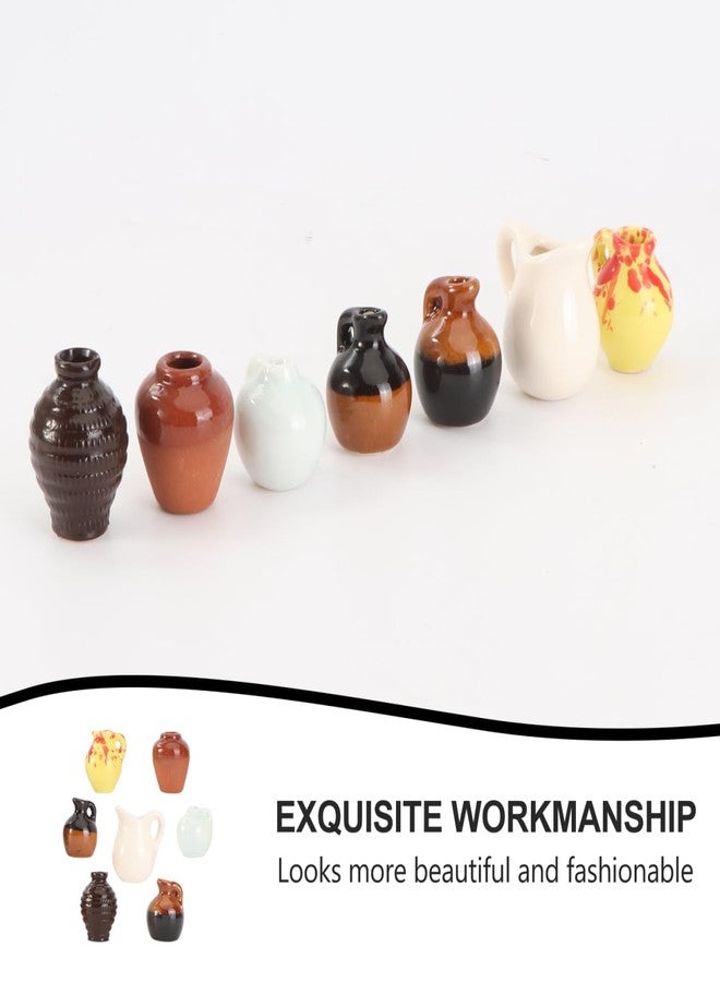 TOYANDONA Mini Vase Set in Multiple Styles Ceramic Miniature Vase for Mini Scene Decor Elegant House Adornment Random Style - Image 4