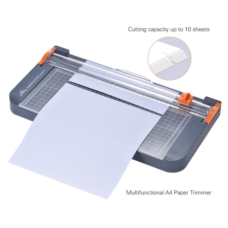 Paper Trimmer 12In Max Cut Capacity Portable Multifunctional Paper Cutter - Accurate Alignment Grid Scale Ruler Card Cutter for Business Office School Daily Use - Image 4