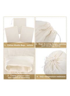 Y&D 50 Pieces Cheesecloth Bags for Straining Reusable Empty Tea Soup Spice Cooking Cold Brew Coffee Strainer (6 x 8 Inch)  - Image 3