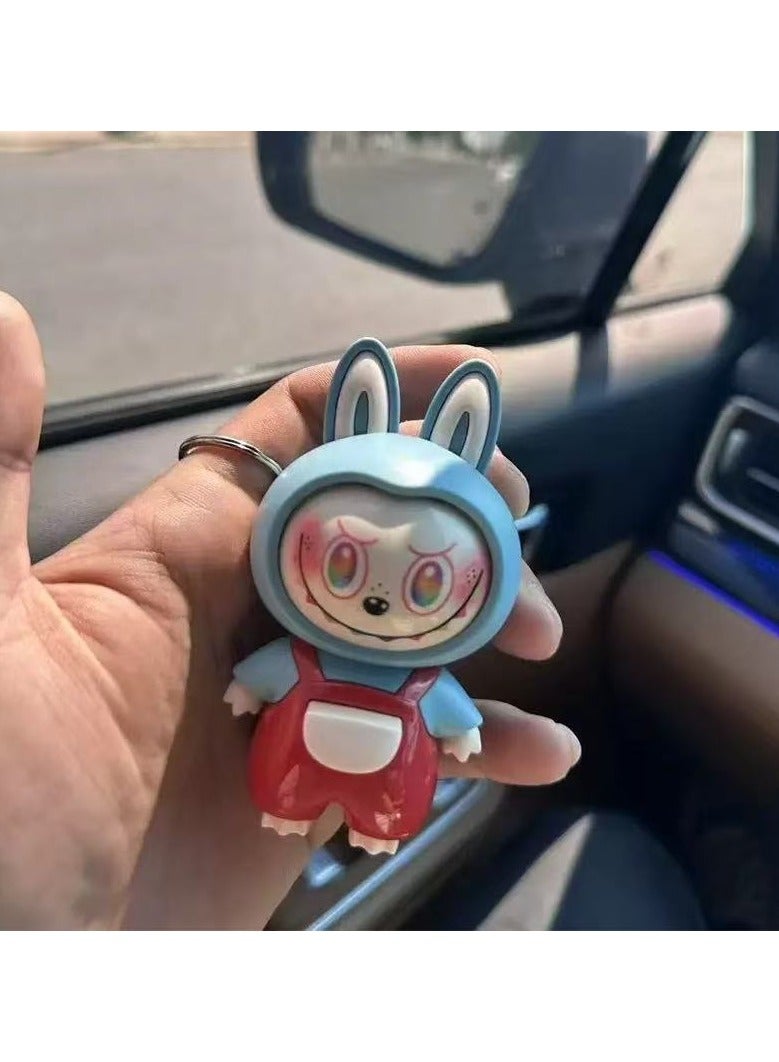 Labubu Flip-Face Keychain Doll – Rotatable Stress-Relief Toy, Fidget Figurine & Decorative Pendant (light blue) - Image 2