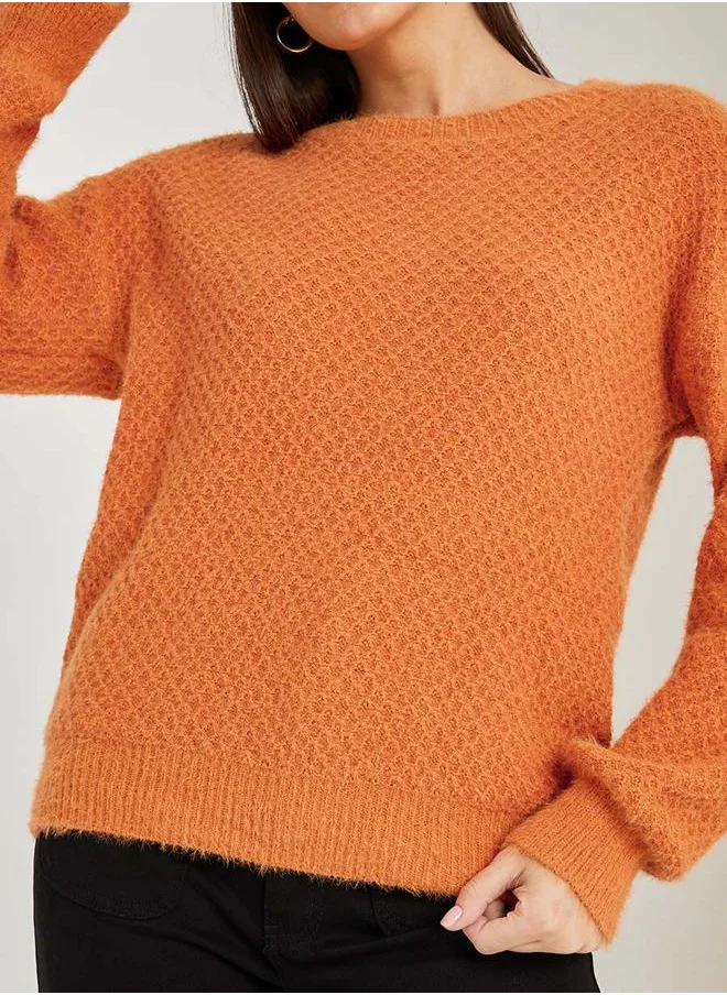 Styli Regular Fit Fuzzy Yarn Sweater