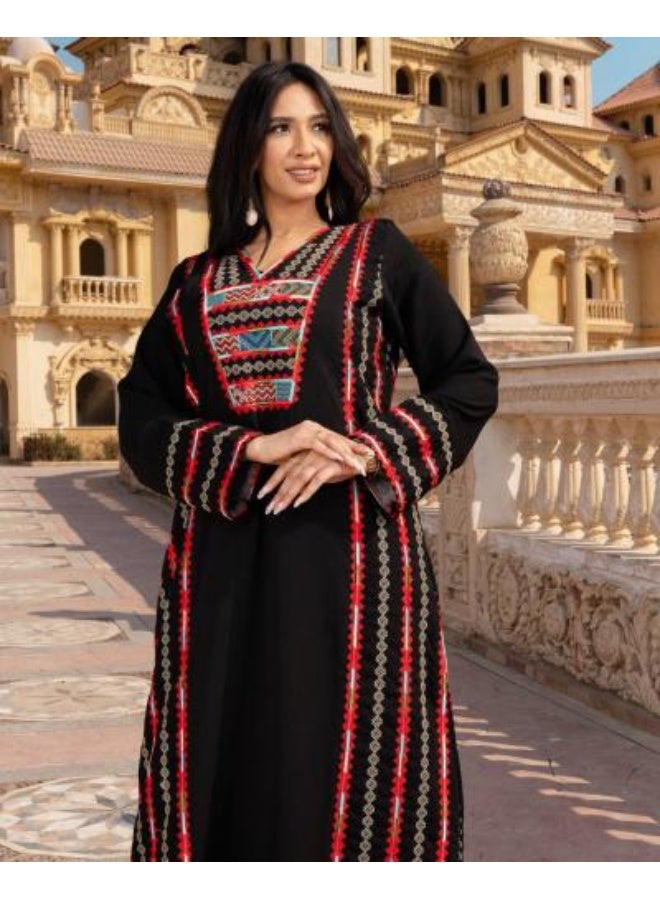 افندينا  جلابية راقية بتطريز فاخر لإطلالة فاخرة ومميزة  معى طرحة - Image 4