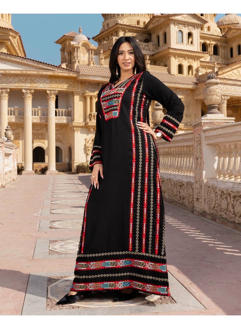 افندينا  جلابية راقية بتطريز فاخر لإطلالة فاخرة ومميزة  معى طرحة - Image 1