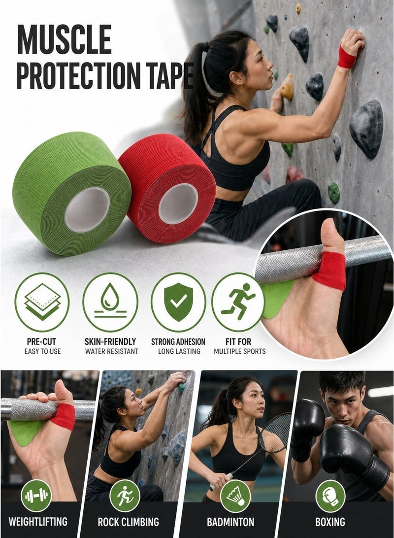 Munyee Hua Precut Finger Tape, 2 Rolls Self-Adhesive Kinesiology Tape 134 Pre-Cut Strips Breathable Elastic Finger and Palm Protection Tape 3 x 7.5 cm,  for Finger Joint Support, Padel, Climbing, Golf, Gym and Sports - Image 2