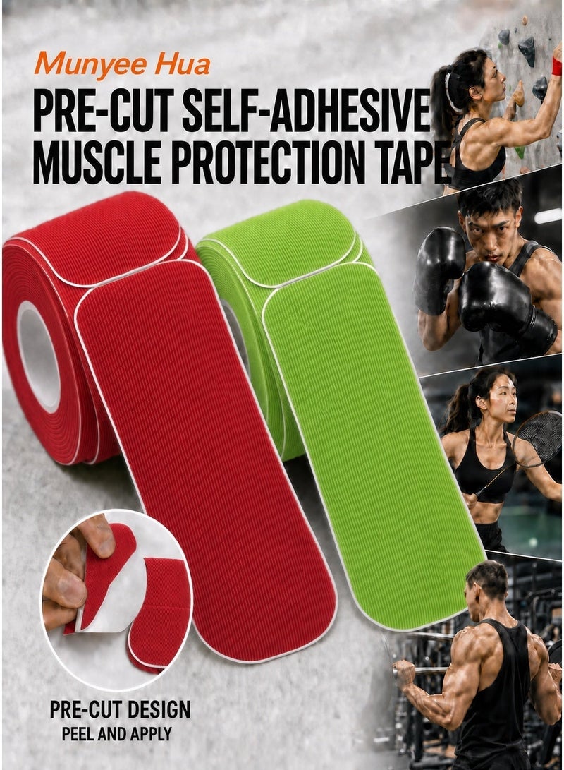 Munyee Hua Precut Finger Tape, 2 Rolls Self-Adhesive Kinesiology Tape 134 Pre-Cut Strips Breathable Elastic Finger and Palm Protection Tape 3 x 7.5 cm,  for Finger Joint Support, Padel, Climbing, Golf, Gym and Sports - Image 1