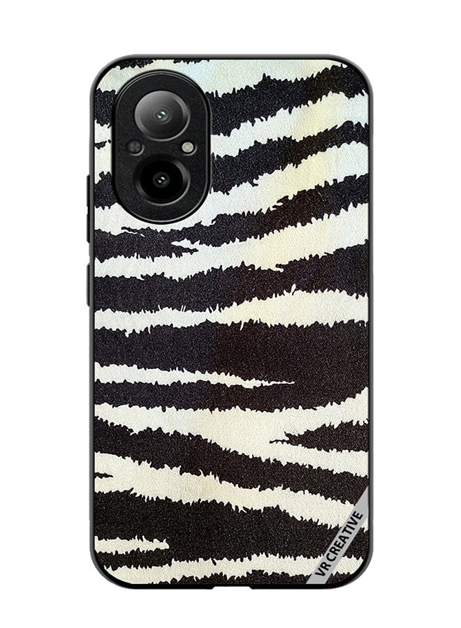 VR CREATIVE Protective Case Cover For Realme C67 4G Cotton Fabric With Zebra Texture Design Multicolour - Image 1