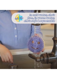 Scrub Daddy Scrub Daddy Dual Sided Sponge and Scrubber - Scrub Mommy - Scratch Free Sponge for Dishes and Home, Soft in Warm Water, Firm in Cold, Odor Resistant, Deep Cleaning, Multi Surface, Dishwasher Safe 2 count  - Image 3