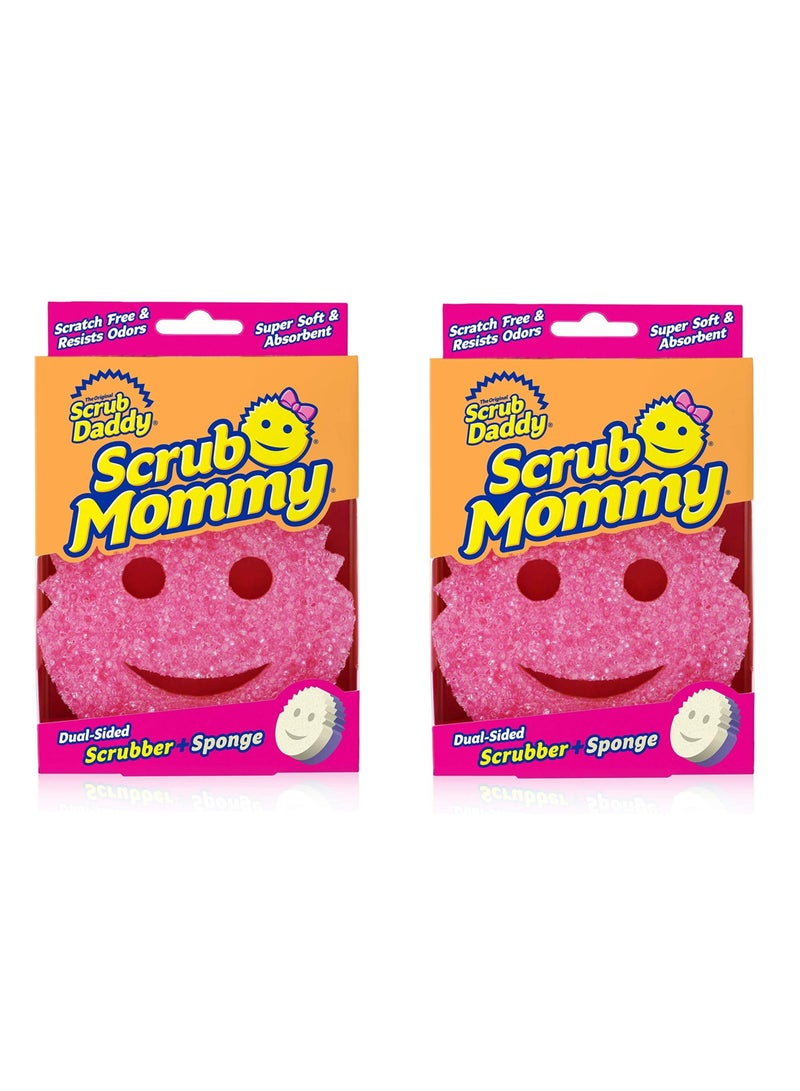 Scrub Daddy Scrub Daddy Dual Sided Sponge and Scrubber - Scrub Mommy - Scratch Free Sponge for Dishes and Home, Soft in Warm Water, Firm in Cold, Odor Resistant, Deep Cleaning, Multi Surface, Dishwasher Safe 2 count - Image 1
