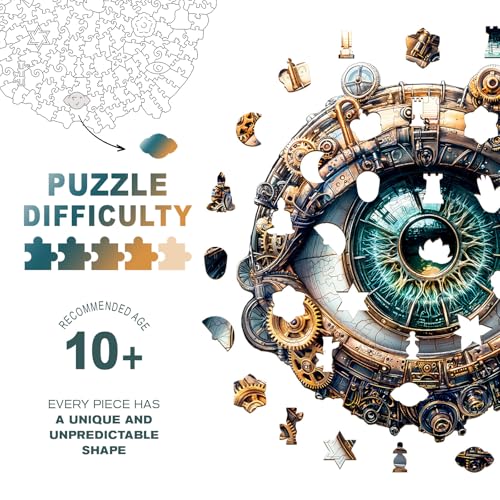 Purdicra Wooden Puzzles for Adults Mechanical Eyes Wooden Jigsaw Puzzle Unique Animal Shaped Wood Puzzles Adult Christmas Birthday Gifts for FriendsFamily Home Decor 134 134in 260pcs - Image 5