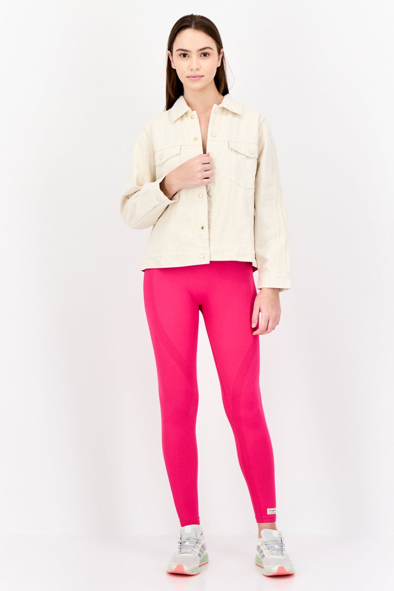 adidas Originals Women Sportswear Fit Outdoor Denim Jacket, Cream  - Image 4