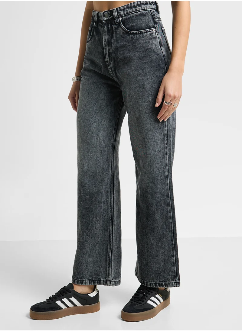 Ginger Mid Rise Wide Leg Jeans