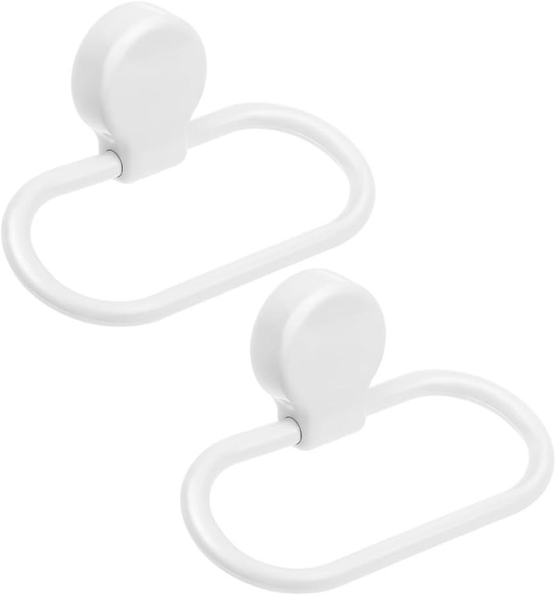STOBOK 2 Pack Adhesive Towel Ring Holder Non Slip Wall Mount Easy Install Bathroom - Image 1