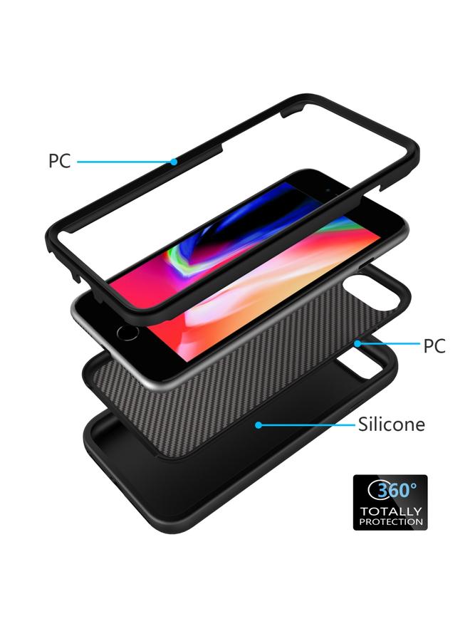 S-TOP Case For iPhone SE 2022 / SE 2020 Wave Pattern 3 in 1 Silicone+PC Shockproof Protective Case - Image 3