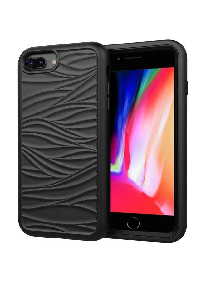 S-TOP Case For iPhone SE 2022 / SE 2020 Wave Pattern 3 in 1 Silicone+PC Shockproof Protective Case - Image 1