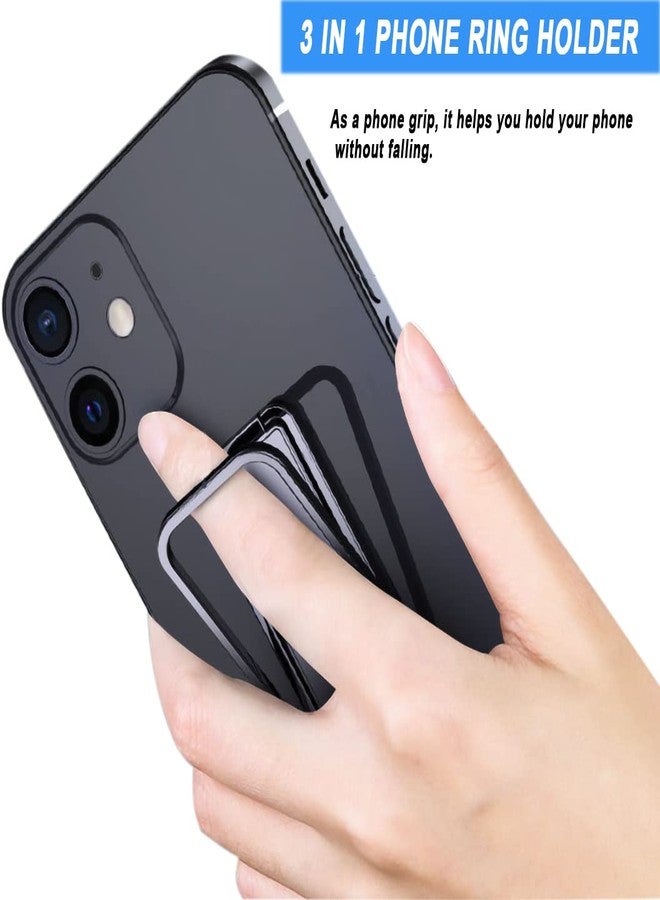 IOUALEY 2 Pack Cell Phone Ring Stand Holder, IOUALEY Finger Kickstand 360° Rotation Adjustable Portable Metal Finger Grip Ring Kickstand Fits Most Smartphone Tablets Desk Office Car Mount, 2 Colors - Image 5