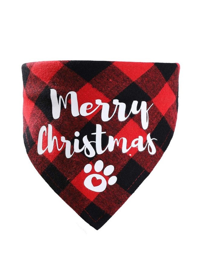 AUOCATTAIL Festival Christmas Dog Bandana Adjustable Soft Pet Triangle Scarf with Plaid Painting Festival Element Patterns for Small Medium-Large Dogs - Image 1