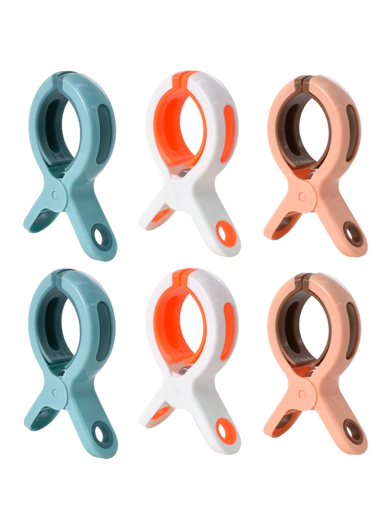 6 Pack Large Plastic Clothes Clips – Heavy Duty Drying Clips for Towels, Blankets, Beach Towels, and Thick Clothes  - Image 1