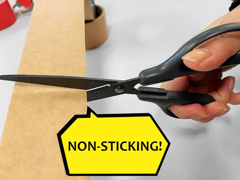 CANARY Japanese Office Scissors 6.8" [Non-Stick Coating], Japanese Stainless Steel Blade, All Purpose Desk Scissors for Paper and Tape Cutting, Grey - Image 4