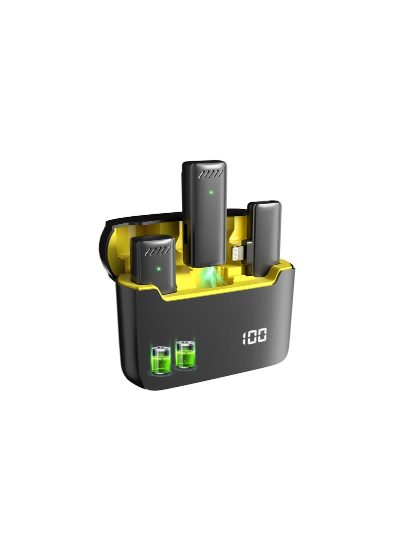 Wireless Lavalier Microphone, for iPhone iPad, 48H Battery Life, 2-in-1 Plug-Play Clip On Wireless Mic with Charging Case for iPad Recording Mic for Interview Video Podcast Vlog - Image 1