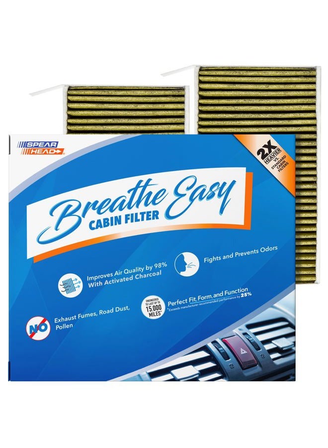 Spearhead Premium Breathe Easy Cabin Filter, Up to 25% Longer Life w/Activated Carbon (BE-111) - Image 1