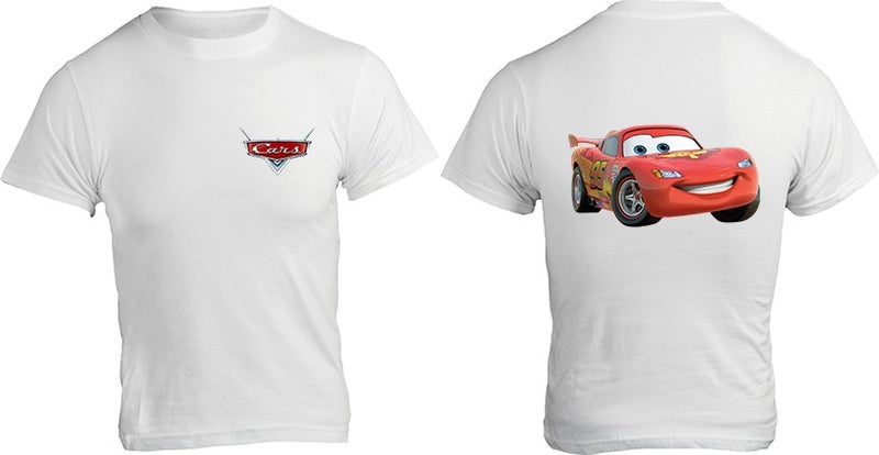Yapo Ticaret Cars Lightning Mcqeen Cars Logo Kids T-Shirt Front Back Print - Image 1