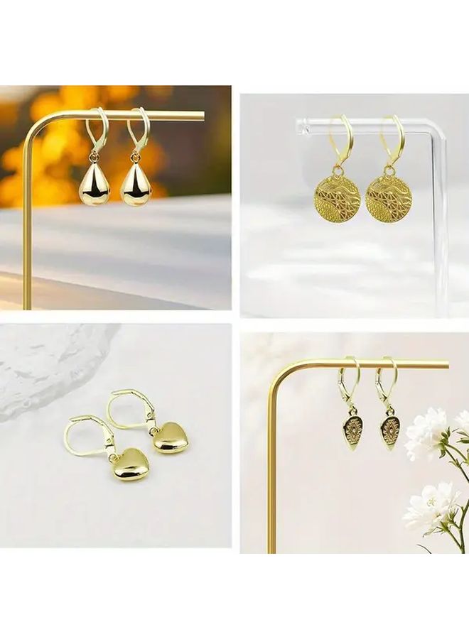 10 Pcs 304 Stainless Steel Lever Back D Ring Earring Hooks Golden - Image 3
