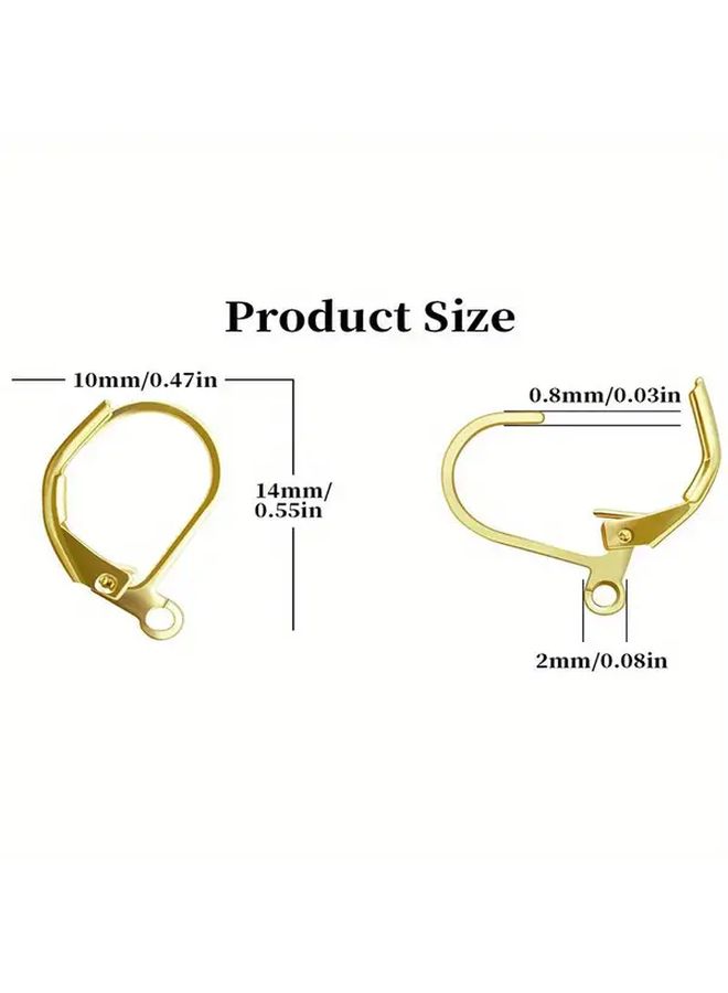 10 Pcs 304 Stainless Steel Lever Back D Ring Earring Hooks Golden - Image 4