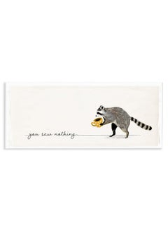 Stupell Industries Stupell Industries You Saw Nothing Phrase Animal Humor Raccoon Coffee, Designed by Victoria Barnes Art, 7x17, Wall Plaque  - Image 1