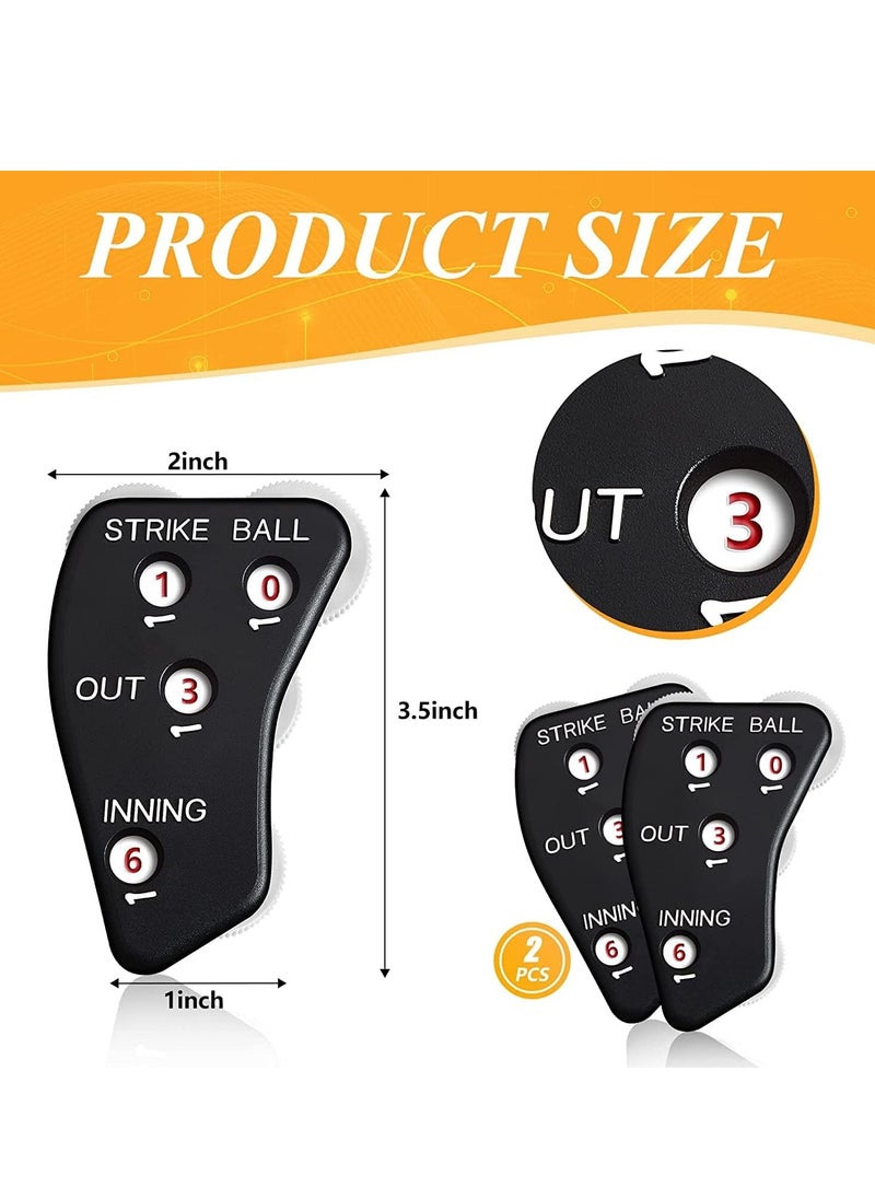 SYOSI - 4 Wheel Umpire Indicator Umpire Clicker Umpire Gear Baseball Clicker Outs Innings Balls and Strike Clicker for Softball Practical Baseball Counter Clicker for Scorekeeper Recording Outs Innings 2 Pcs - Image 1