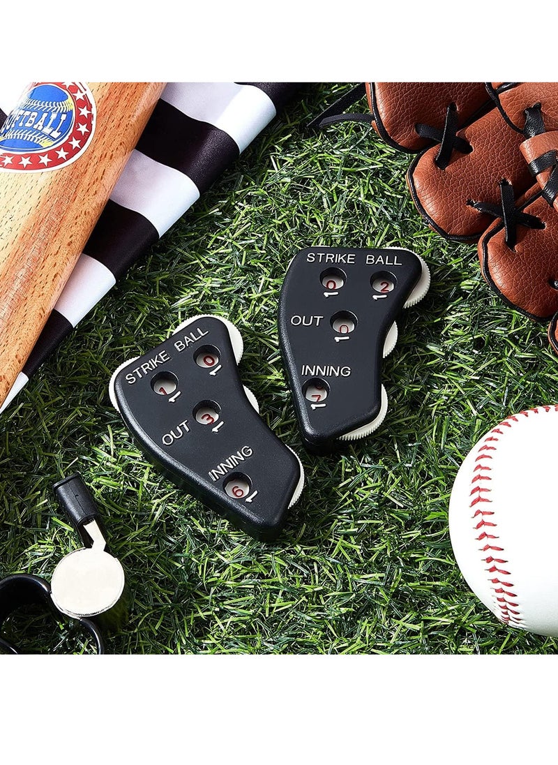 SYOSI - 4 Wheel Umpire Indicator Umpire Clicker Umpire Gear Baseball Clicker Outs Innings Balls and Strike Clicker for Softball Practical Baseball Counter Clicker for Scorekeeper Recording Outs Innings 2 Pcs - Image 1