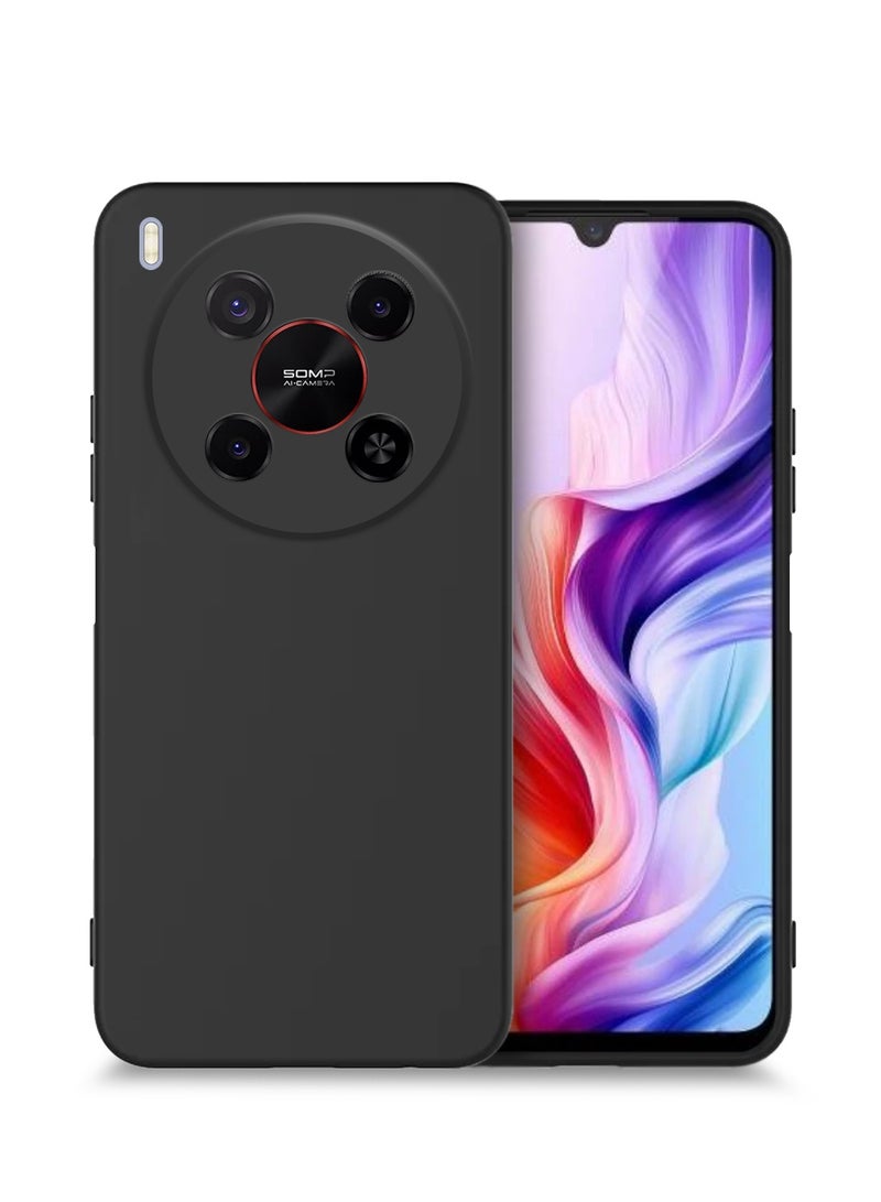 دبليو تيك غطاء سلكوني ناعم سائل من ZTE Blade V70 Max 4G 2025 - أسود - Image 1