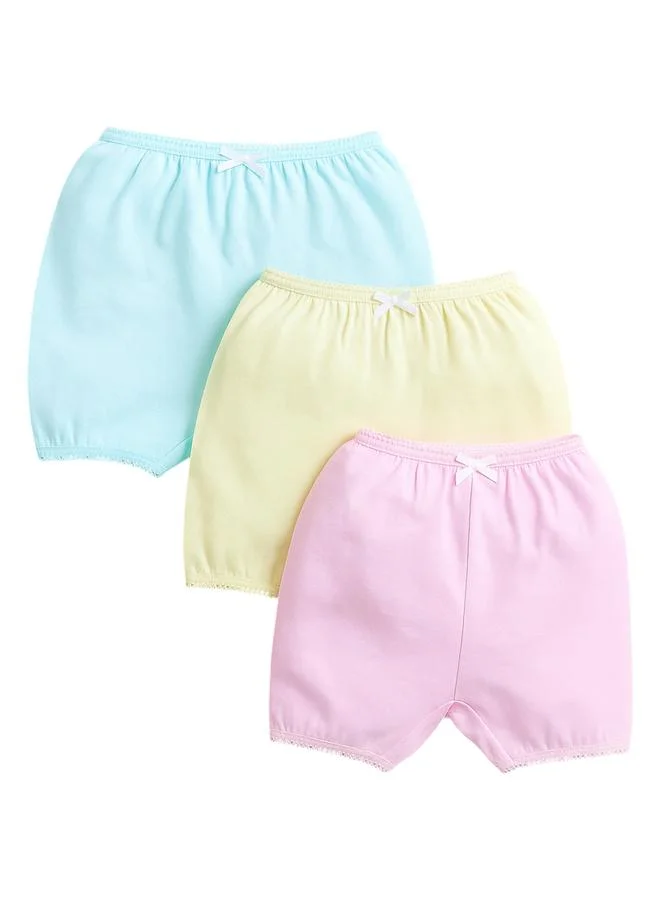 victor and jane Victor And Jane Pack of 3 - Girls Solid Bloomers with Bow Detail