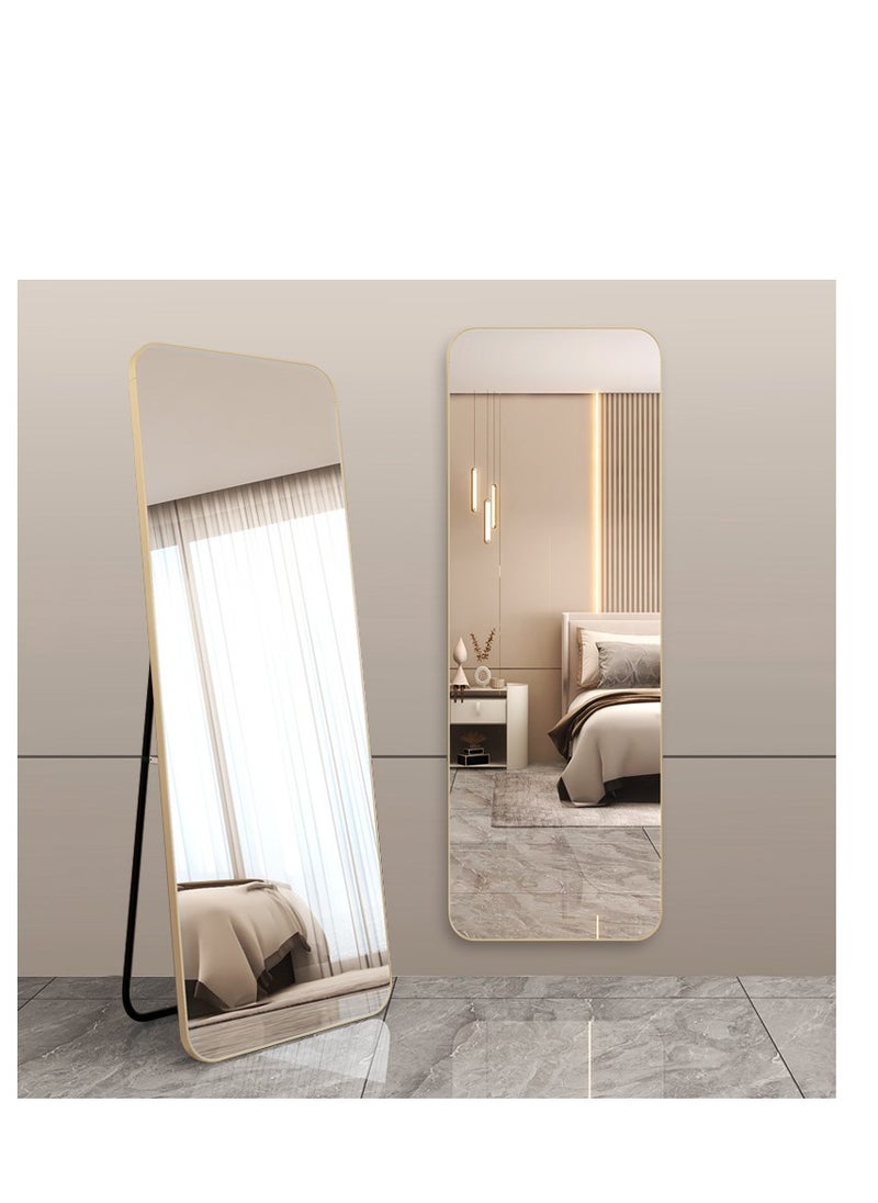 Generic - Gold Full Length Mirror Standing Arched Large Standing Dressing Mirror Hanging Leaning Against Floor Mirrors Wall Mounted Mirror With Stand For Bedroom Locker Room Living Room - Image 1