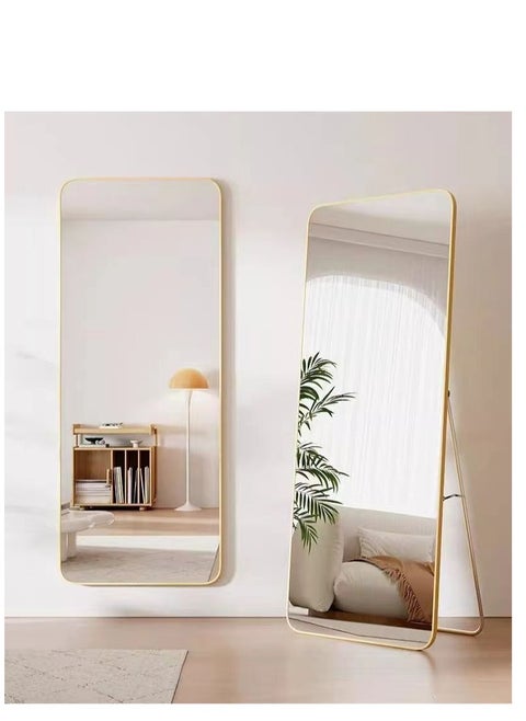Gold Full Length Mirror Standing Arched Large Standing Dressing Mirror Hanging Leaning Against Floor Mirrors Wall Mounted Mirror With Stand For Bedroom Locker Room Living Room