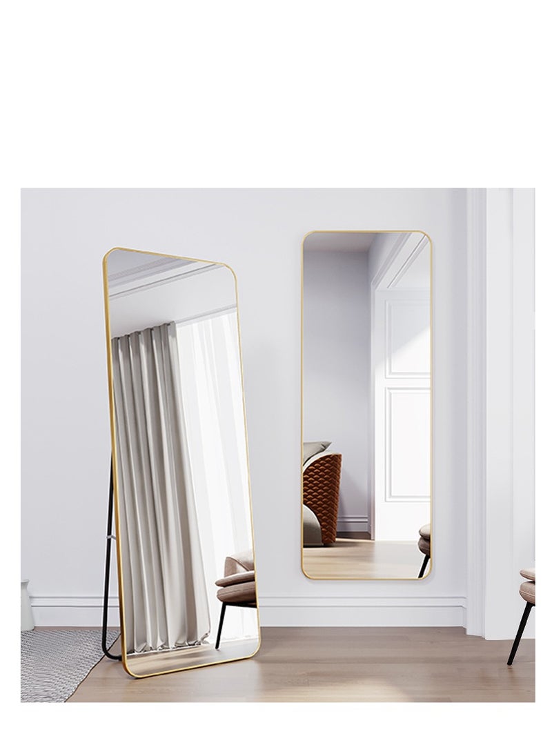 Generic - Gold Full Length Mirror Standing Arched Large Standing Dressing Mirror Hanging Leaning Against Floor Mirrors Wall Mounted Mirror With Stand For Bedroom Locker Room Living Room - Image 1