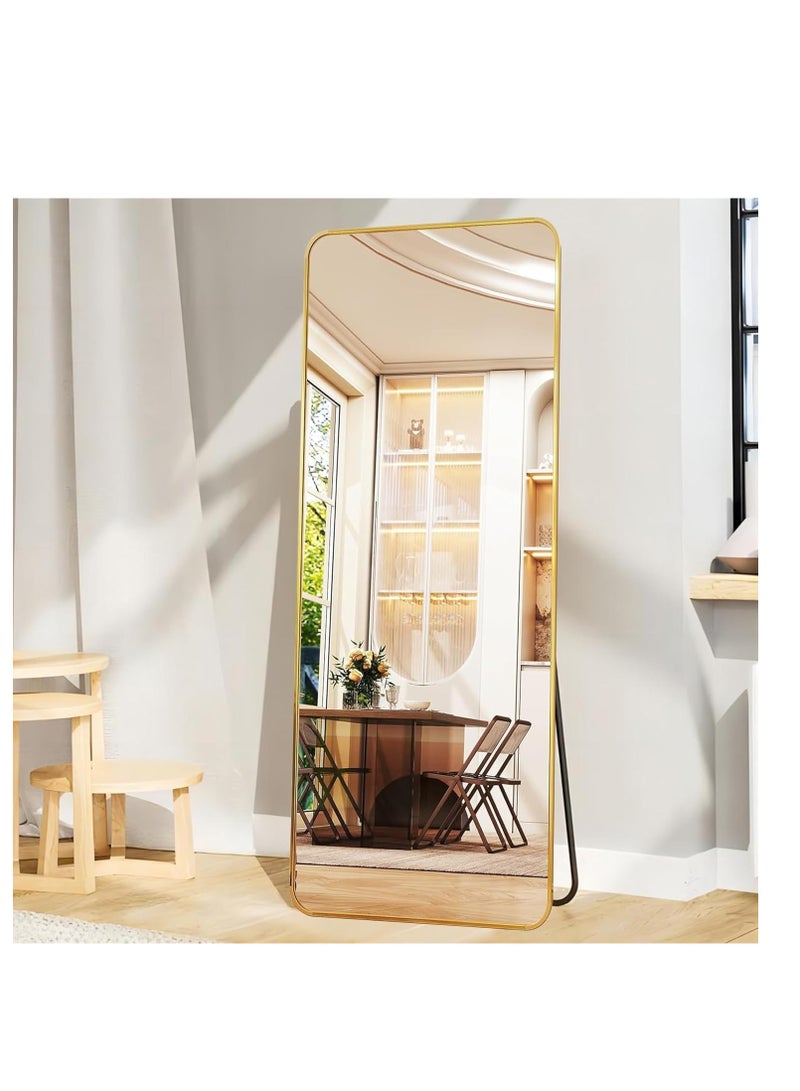 Gold Full Length Mirror Standing Arched Large Standing Dressing Mirror Hanging Leaning Against Floor Mirrors Wall Mounted Mirror With Stand For Bedroom Locker Room Living Room  - Image 3