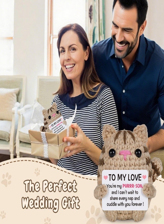 هدايا أحبك له ولها، حبيب، حبيبة، زوجة، زوج، ذكرى زواج، عيد ميلاد، هدايا للنساء والرجال، هدايا رومانسية للأزواج، هدية للأم، الأخت، الصديقة، الصديقة المقربة، دمية قطة كروشيه يدوية الصنع مضحكة - Image 2