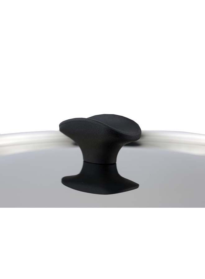 السيف  مقلاة للقلي غير قابلة للالتصاق من Vetro مع غطاء من الفولاذ المقاوم للصدأ بقطر 28 سم وارتفاع 5 سم باللون الأسود - Image 5