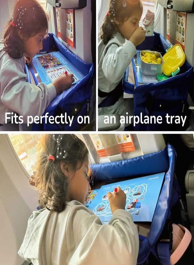 Nomado's Fold & Go Travel Tray- Cars & Flight Organizer w/Dry Erase Board- Tablet & Bottle Holder - Waterproof Snack Kids Lap Tray Table - Road Trip Activities Toddlers & Kids for Years (Black) - Image 3