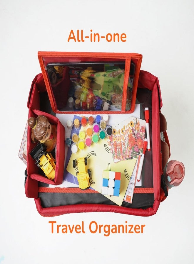 Nomado's Fold & Go Travel Tray- Cars & Flight Organizer w/Dry Erase Board- Tablet & Bottle Holder - Waterproof Snack Kids Lap Tray Table - Road Trip Activities Toddlers & Kids for Years (Black) - Image 5